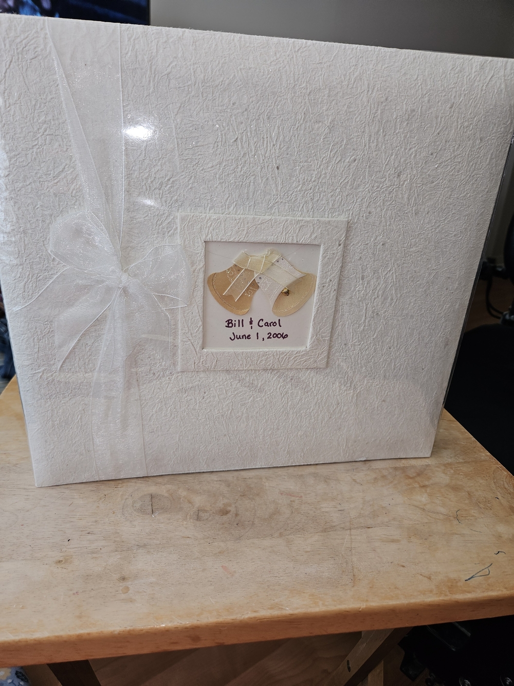 Classic Cream Wedding Photo Album with Ribbon Accent